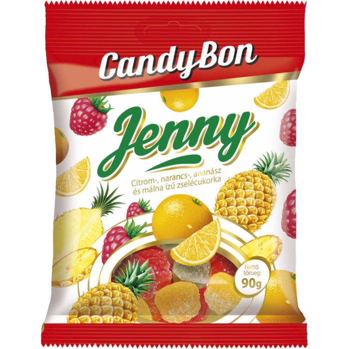Candy Bon Jenny Citrom-,narancs-,ananász- és málna ízű zselécukorka 90g