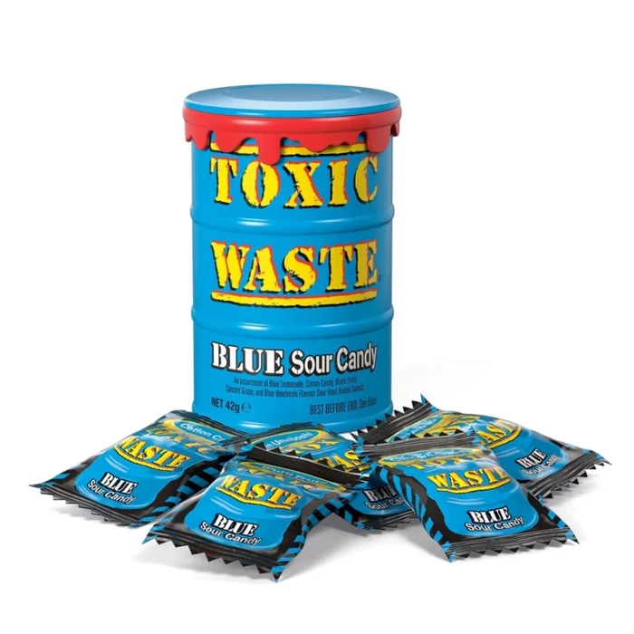 Toxic Waste Kék Savanyú Gyümölcs Ízű Cukorka 42g