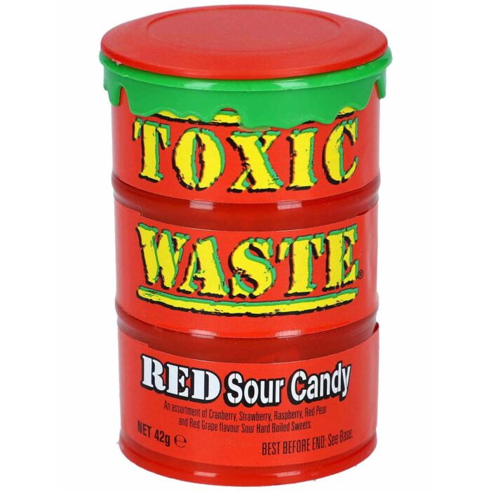 Toxic Waste Red Extra Savanyú Gyümölcs Ízű Cukorka 42g