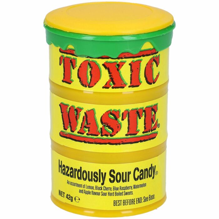 Toxic Waste Sárga Veszélyesen  Savanyú Gyümölcs Ízű Cukorka 42g