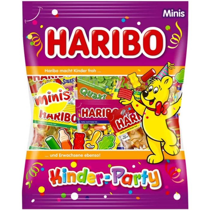 Haribo Kinder Party Minis Mix Gyümölcsízű Gumicukorkák Részben Kóla ízesítéssel 250g