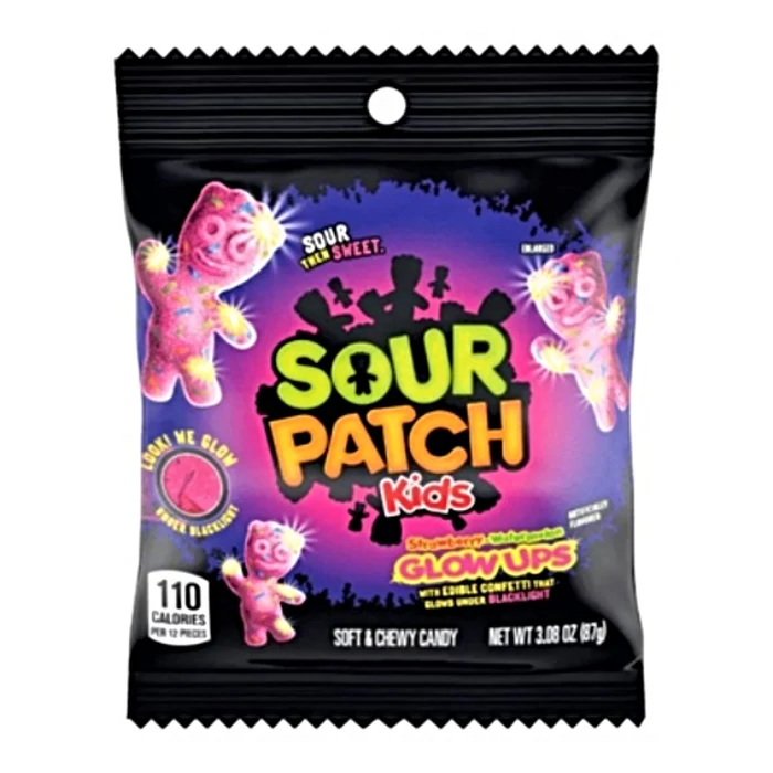 Sour Patch Kids Glow Ups Savanyú Eper-Görögdinye Ízű Gumicukor 87g