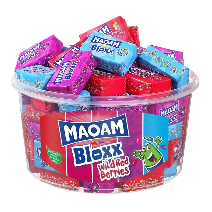 Maoam Bloxx Wild Red Olvadó Rágóbonbon Hengeres 1100g (50db-os)