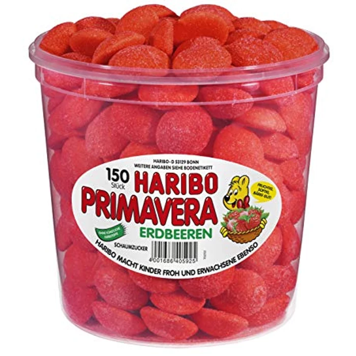 Haribo Tégelyes Primavera Gyümölcsízű Habcukor  1050g(500db)