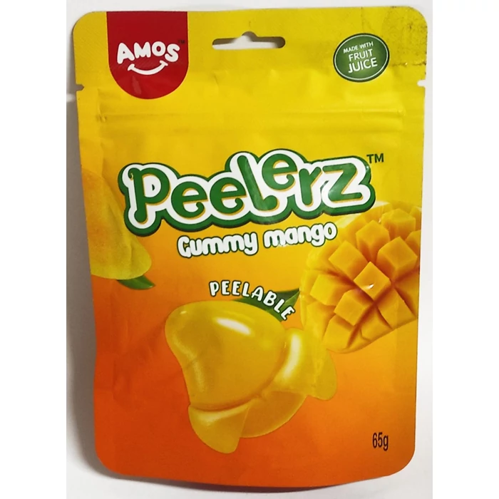 Amos Peelerz Hámozható  Gluténmentes Mangó Ízű Gumicukor Valódi Gyümölcstartalommal 65g