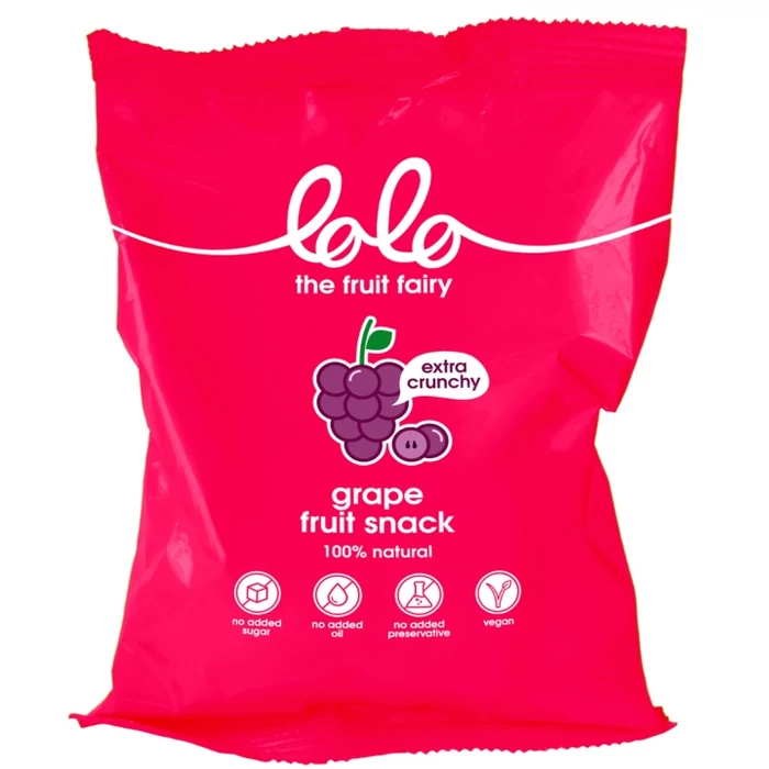 Lolo Vegán és Gluténmentes Extra Crunchy Szőlő Snack Hozzáadott Cukor Nélkül 25g
