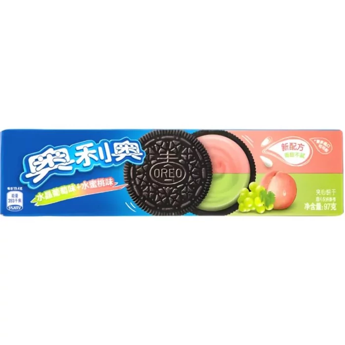 Oreo Keksz Szőlő-őszibarack Ízű Krémmel Töltve 97g