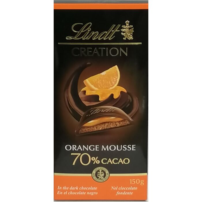 Lindt Creation Étcsokoládé Csokoládéhabbal és Narancskrémmel Töltve 150g