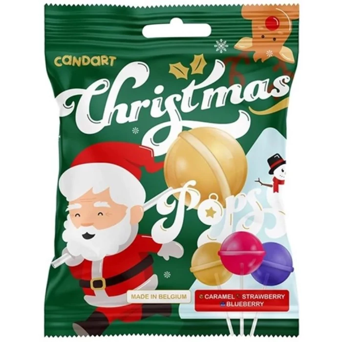 Haribo Christmas Pops Vegyes Gyümölcs és Karamell Ízű Nyalóka ( 10*10g) 100g