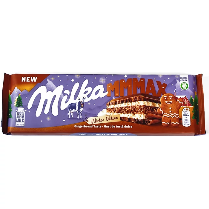 Milka Gingerbread Mézeskalács Ízű Tejcsokoládé 300g