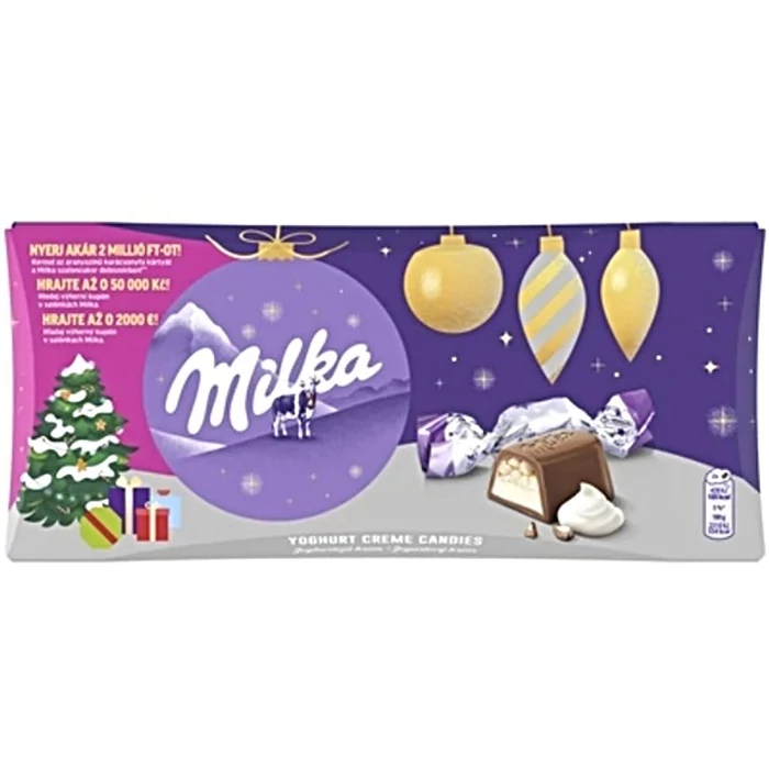 Milka Alpesi Tejcsokoládé Szaloncukor Joghurtízű Krémtöltelékkel 255g