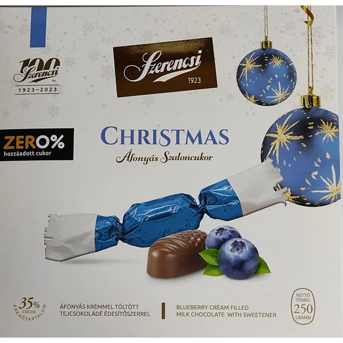  Szerencsi Zéró Christmas Áfonyás Szaloncukor Édesítőszerrel 250g