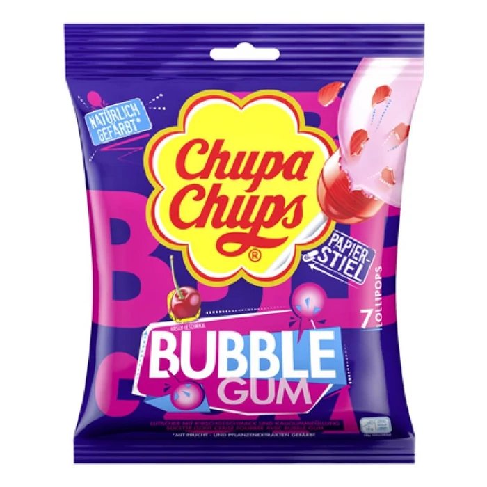Chupa Chups Cseresznye Ízű Nyalóka Rágógumi Töltelékkel 126g(7db-os)
