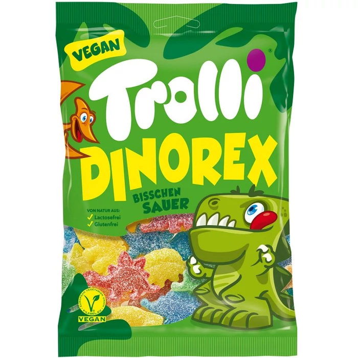 Trolli Dinorex Vegan Gumicukor Enyhén Savanyú 100g