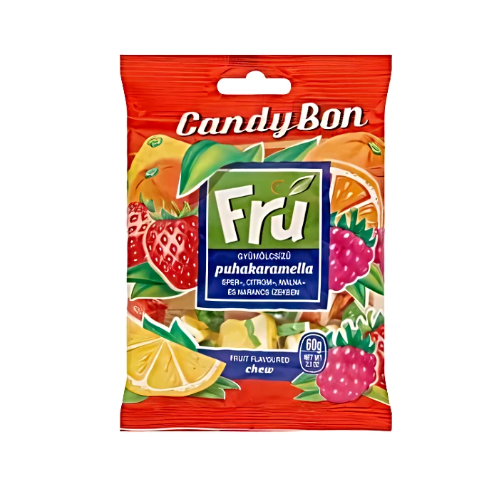 Candy Bon Gyümölcsízű Puhakaramella (eper-,citrom-,,málna- és narancsízben) 60g