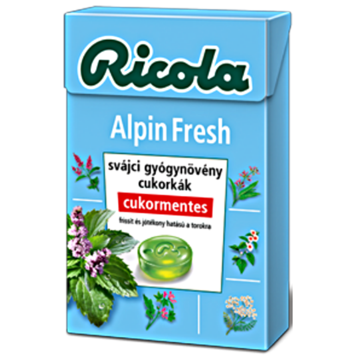 Ricola Alpin Fresh Gyógynövényes Cukormentes Cukorka 40g