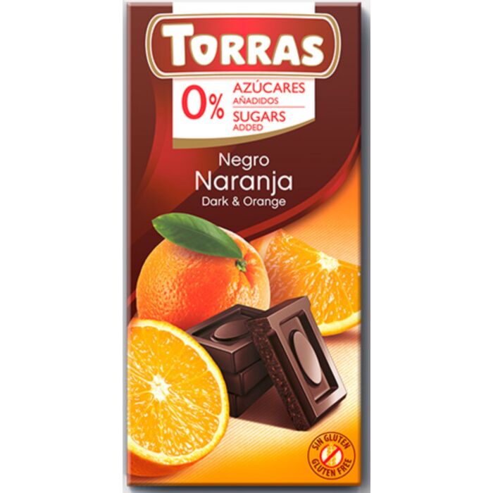 Torras Narancsos Gluténmentes Étcsokoládé Édesítőszerrel 75g