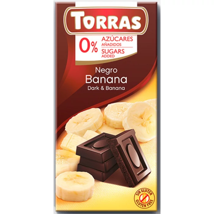 Torras Banános Gluténmentes Étcsokoládé Édesítőszerrel 75g