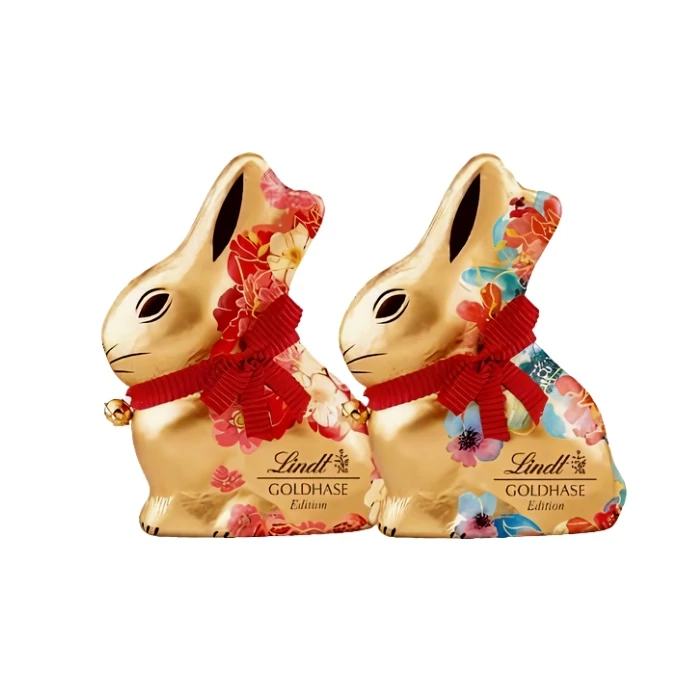 Lindt Flowers Tejcsokoládé Arany Nyuszi Csengővel 100g (1db)