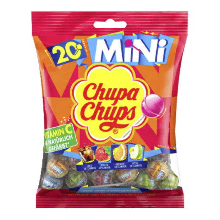 Mini Chupa Chups Original Vegyes Gyümölcs és KólaÍzű Nyalóka 20x6g (120g)