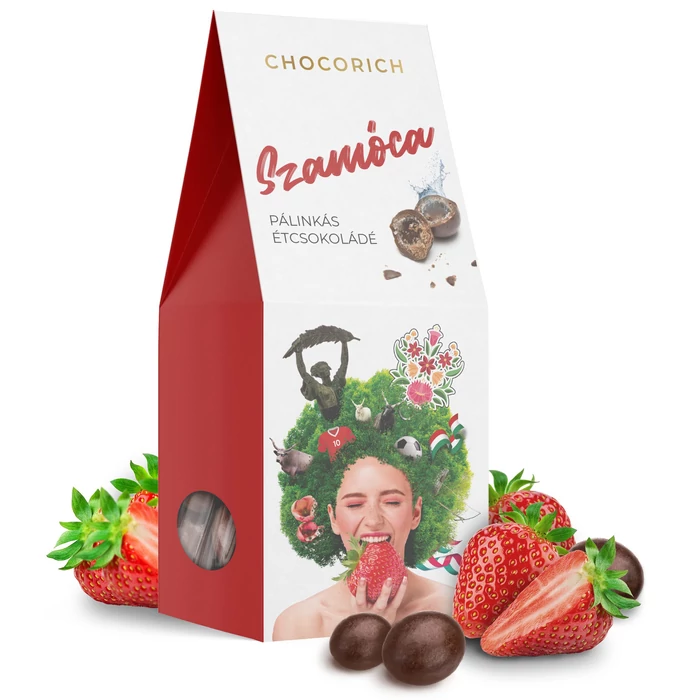 Chocorich Pálinkával Töltött Étcsokoládé Golyók - Szamóca 80g