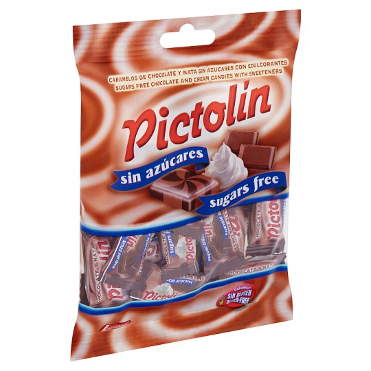 Pictolin Csokoládé Ízű Tejszínes Cukormentes Cukorka Édesítőszerrel 65g