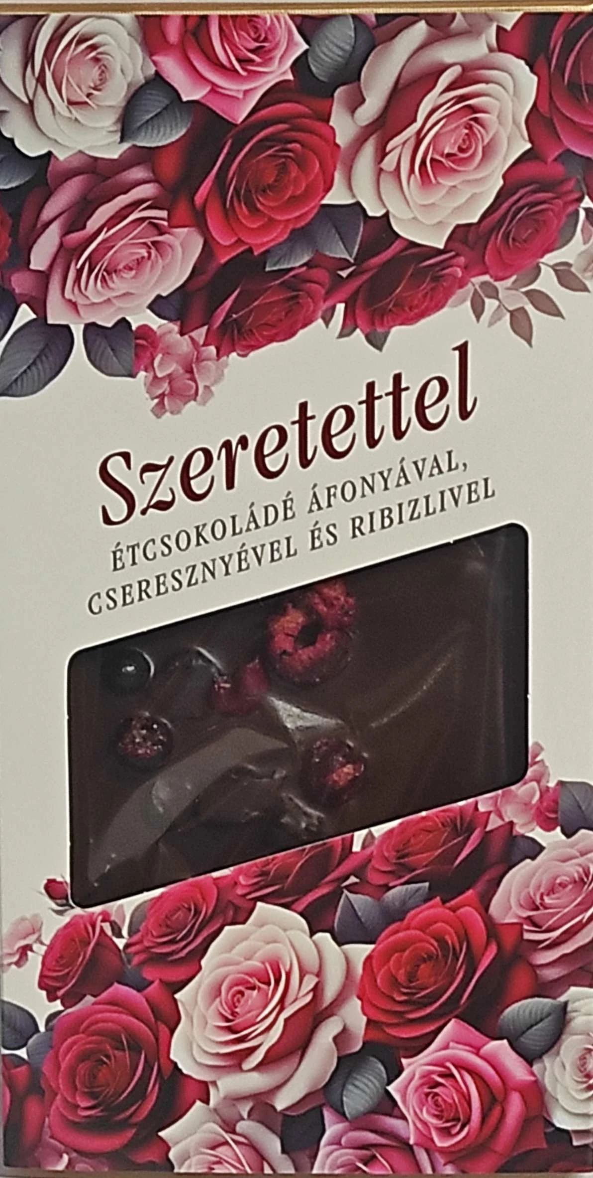 Szeretettel Prémium Étcsokoládé Áfonyával, Cseresznyével és Ribizlivel 100g