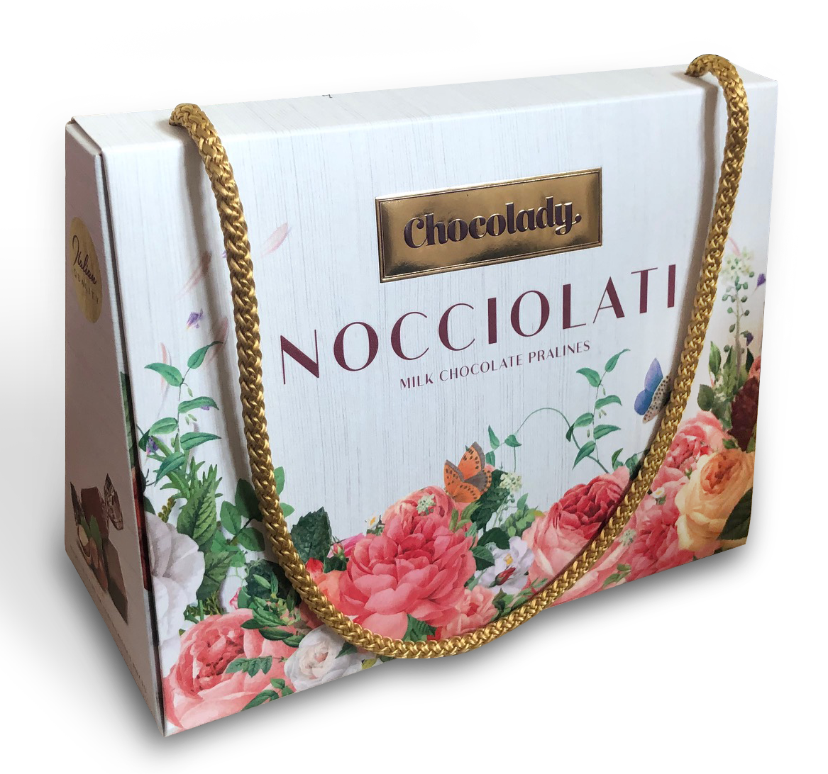 Chocolady Olasz Tejcsokoládé Praliné Mogyorókrémmel és Mogyoró Darabokkal Töltve 170g