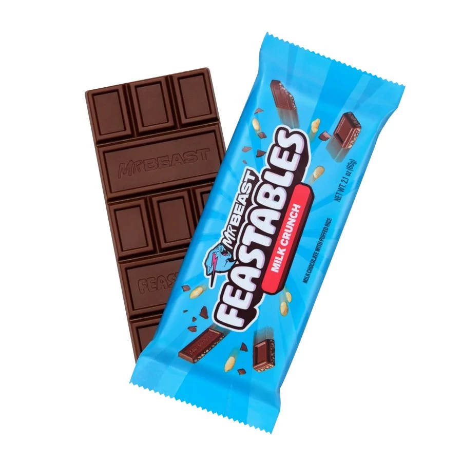 Mr Beast Milk Chocolate Crunch Bar Ropogós Tejcsokoládé Pufasztott Rizzsel 60g