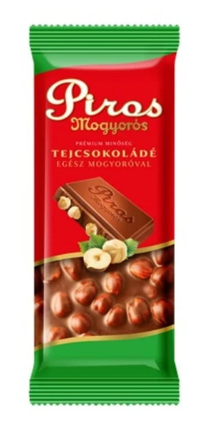 Piros Mogyorós Tejcsokoládé Egészmogyoróval 70g