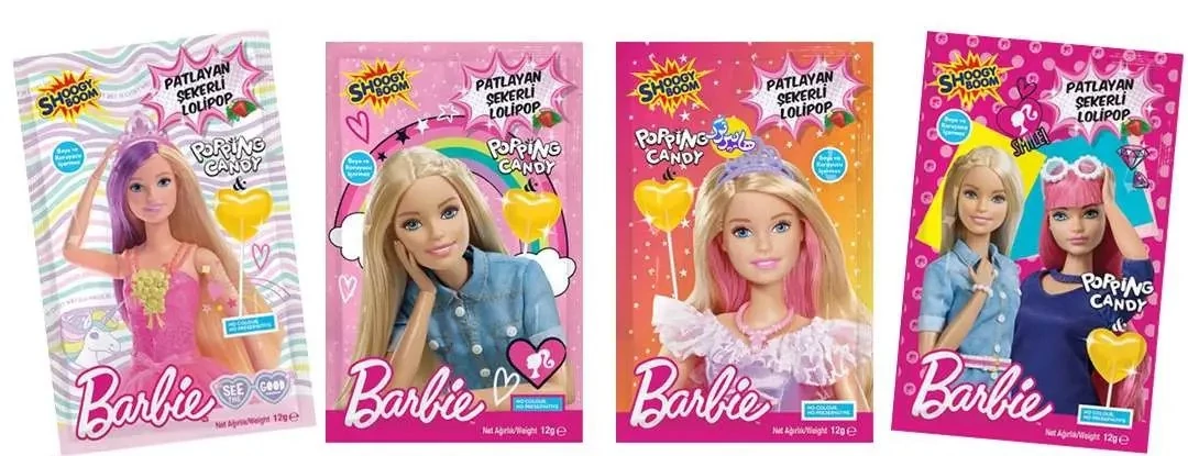 Barbie Nyalóka Eper Ízű Pattogós Cukorral 12g(1db)