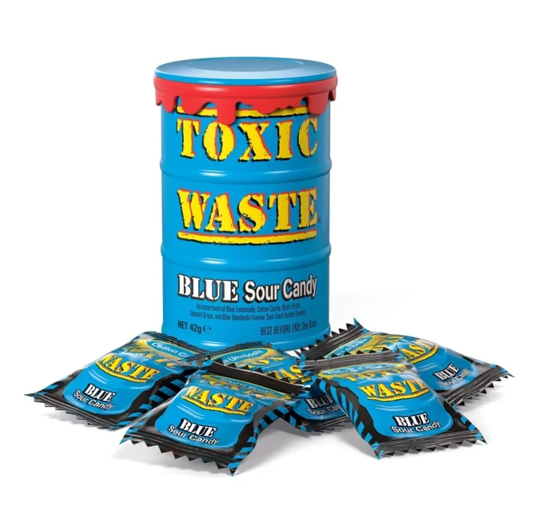 Toxic Waste Kék Savanyú Gyümölcs Ízű Cukorka 42g