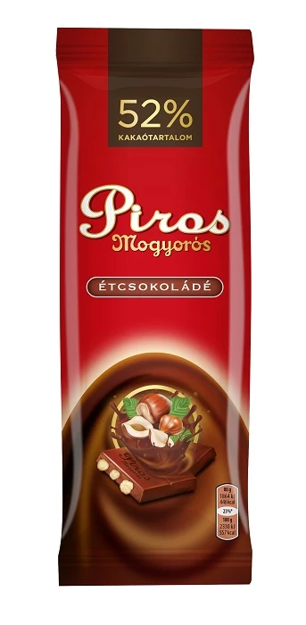 Piros Mogyorós Étcsokoládé Egészmogyoróval 80g