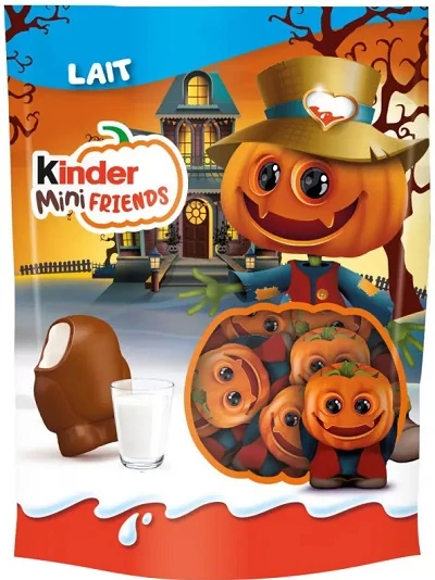 Kinder Halloween Mini Friends Tejcsokoládé Szeletek (Tökfej ) 122g