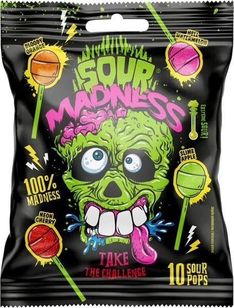 Argo Sour Madness Extra Savanyú  Nyalókák (10db) 100g