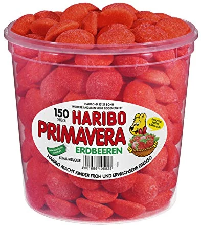 Haribo Tégelyes Primavera Gyümölcsízű Habcukor  1050g(500db)