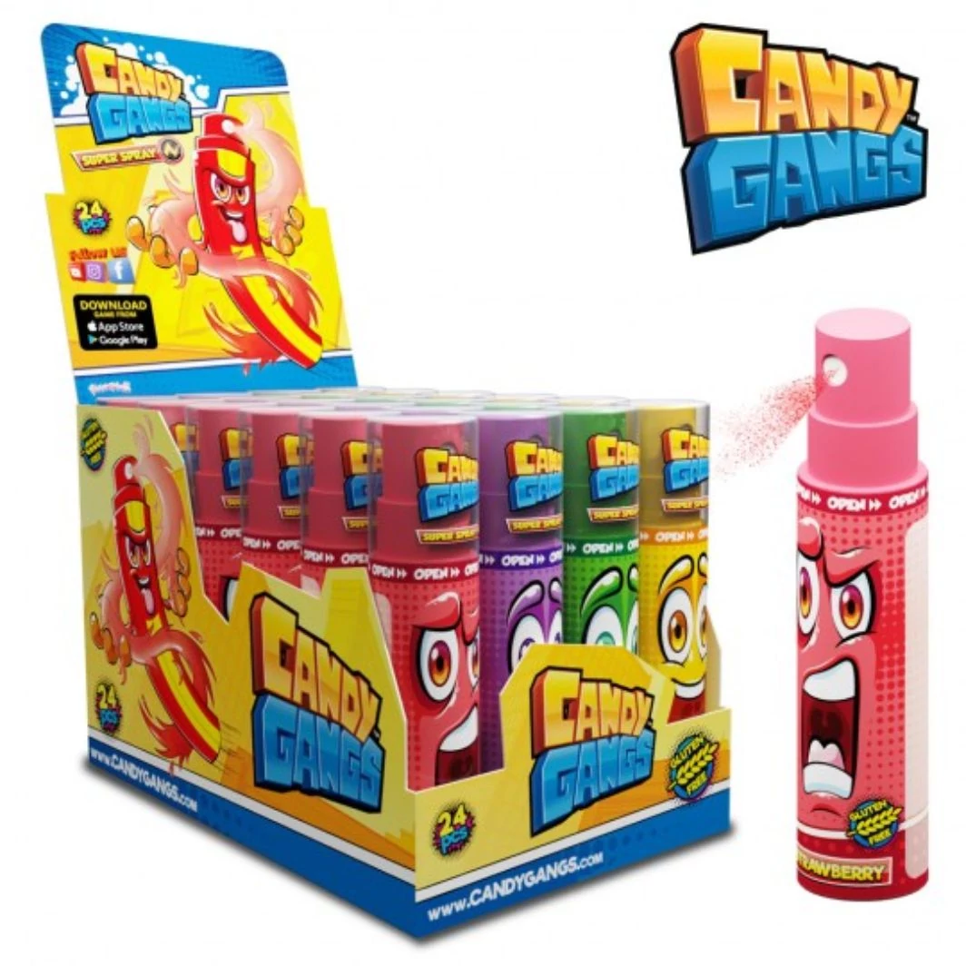 Candy Gangs Super Spray Folyékony Cukorka Narancs-,Alma,Eper- és Szőlő Ízben 30ml (1db)