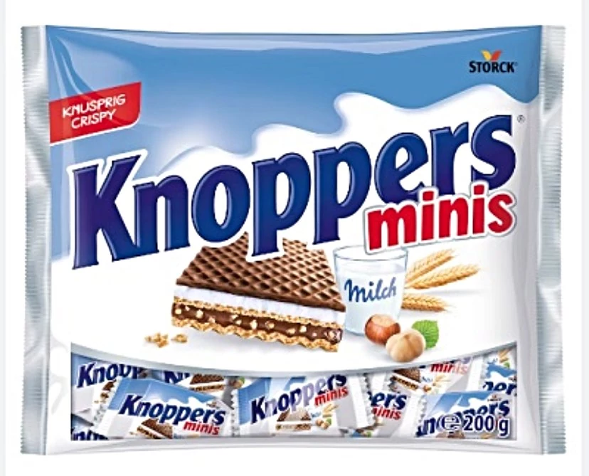 Knoppers Mini Ostyák Tej- és Mogyorókrémmel Bevonva FInom Tejcsokoládéval 200g