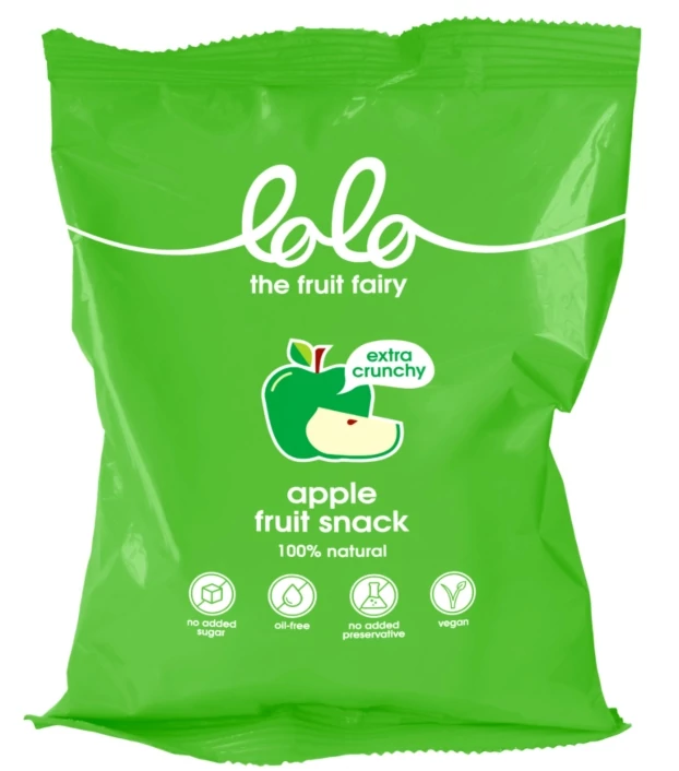 Lolo Vegán és Gluténmentes Extra Crunchy Apple Snack Hozzáadott Cukor Nélkül 25g