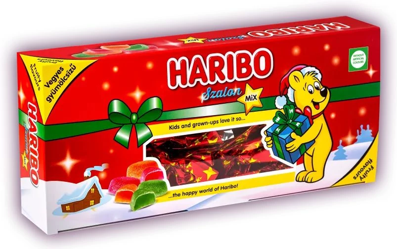 Haribo Szalon-mix Vegyes gyümölcsízű, kandírozott zselés szaloncukor 300g