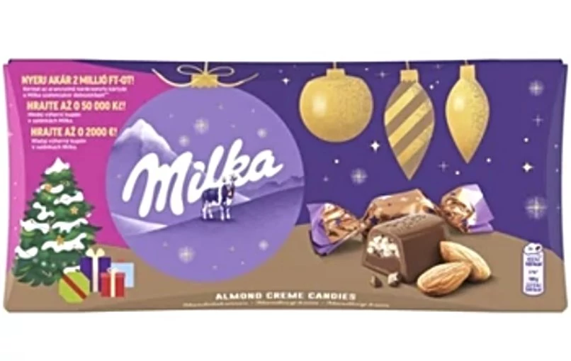 Milka Alpesi Tejcsokoládé Szaloncukor Mandulás Krémtöltelékkel 255g