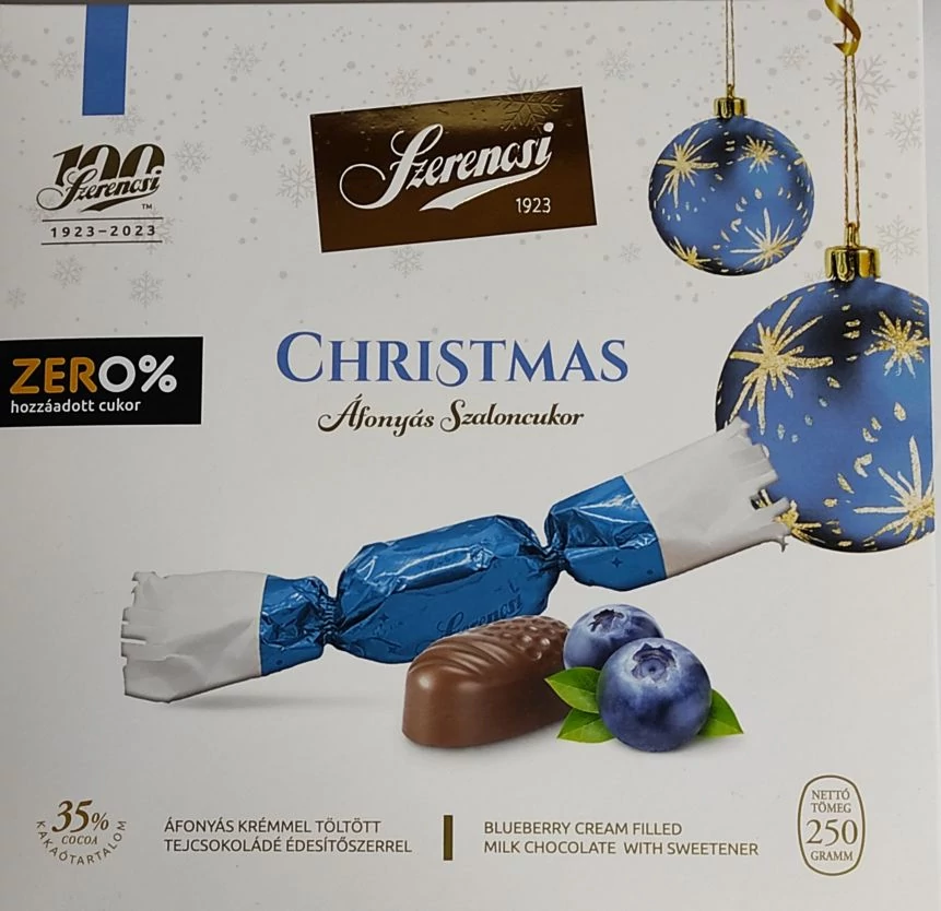  Szerencsi Zéró Christmas Áfonyás Szaloncukor Édesítőszerrel 250g