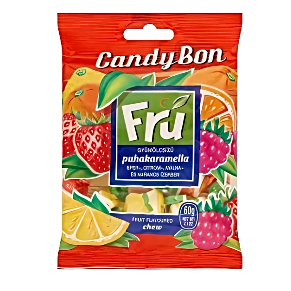 Candy Bon Gyümölcsízű Puhakaramella (eper-,citrom-,,málna- és narancsízben) 60g