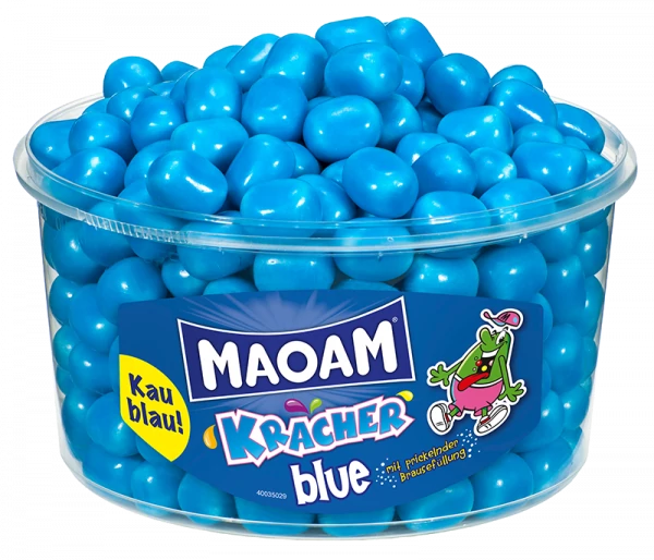 Maoam Kracher Kék Rágócukorka Pezsgőcukorral 1200g