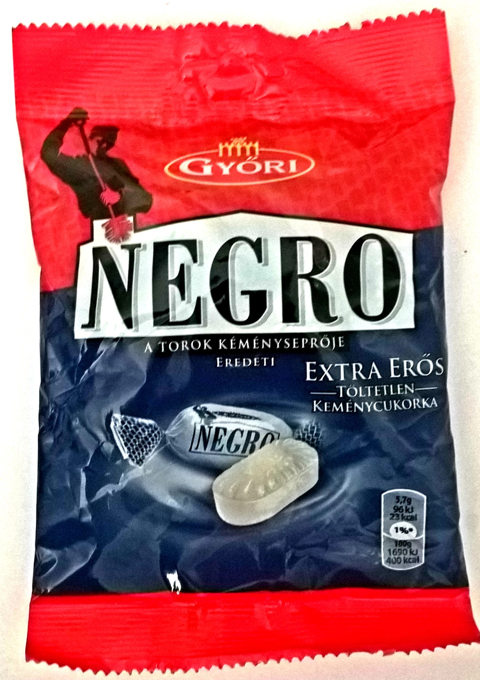 Negro Extra Erős Töltetlen Keménycukorka 159g