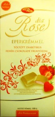 Dia Rose diabetikus epres fehércsoki, fruktózzal 100g