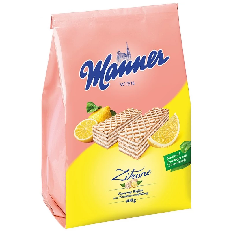 Manner Citromízű Krémmel Töltött Ropogós Ostyaszeletek 400g